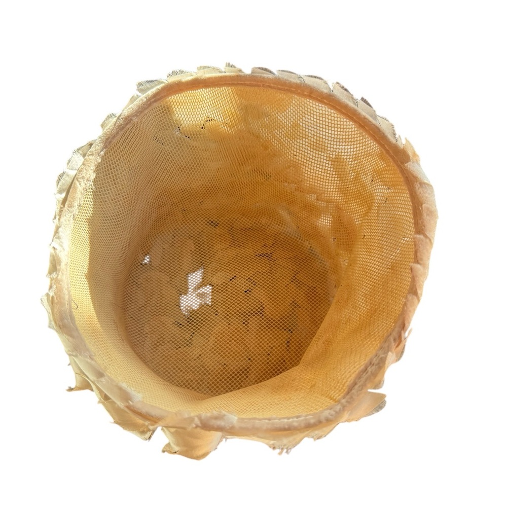 1960s Cream Colored Floral Petal Peach Bucket Hat - Picture 5 of 5
